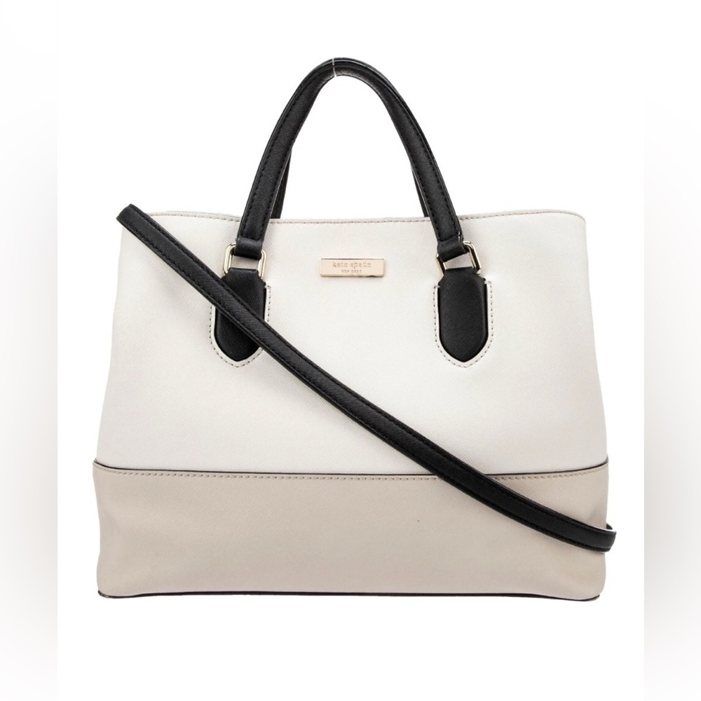 kate spade Two-Tone Black, White & Beige Satchel